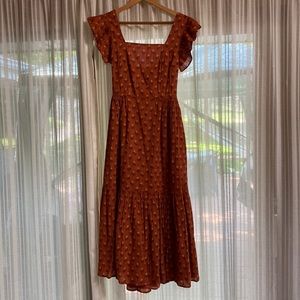 BNWT - Madewell Ruffle Strap tiered tie-back midi dress
